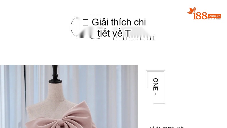 Váy Dạ Hội Nữ Hở Vai Đính Nơ Lớn Màu Hồng chi tiết 3