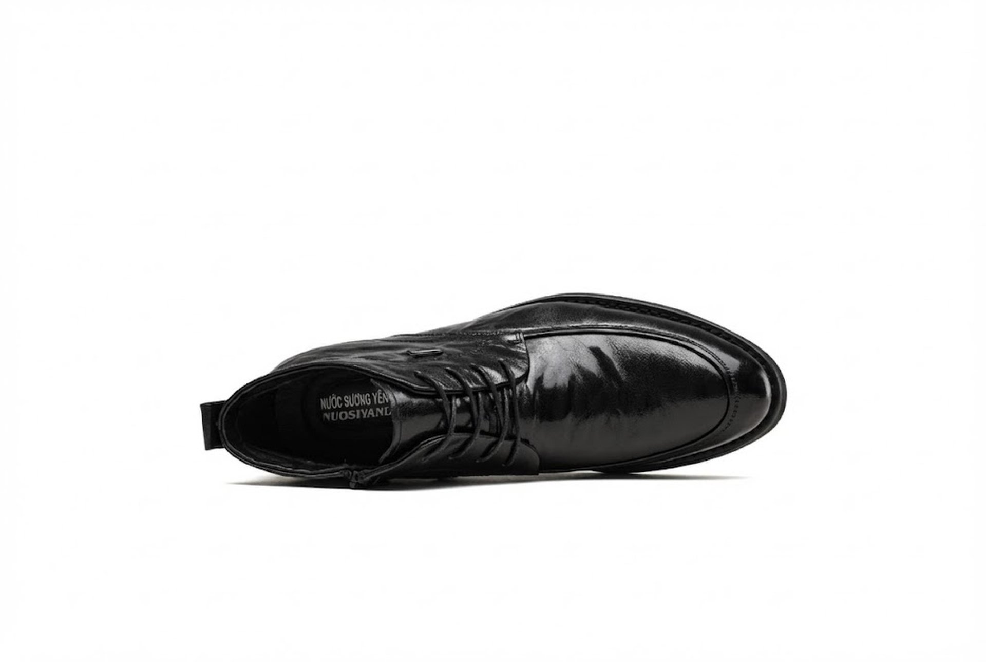 Giày Boot Nam Da Thật Buộc Dây Chiều Cao Đế Khoảng 3cm Màu Đen, Nâu chi tiết 3