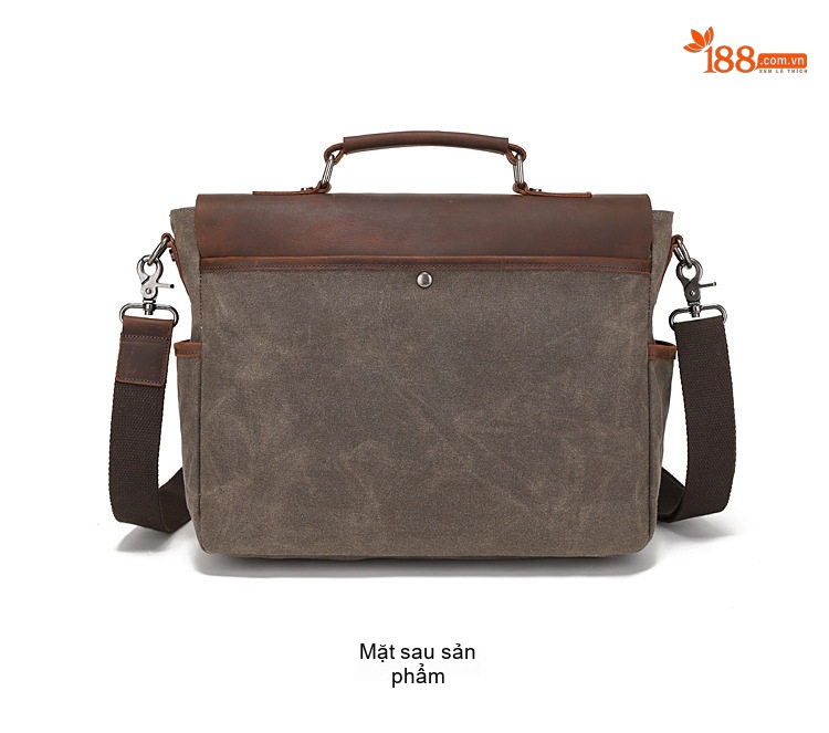 Túi Đeo Chéo Nam Nữ Da Thật Vải Canvas Phong Cách Retro chi tiết 18