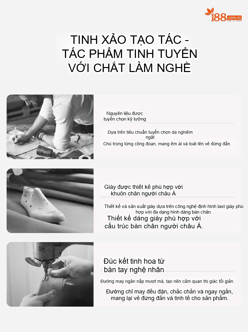 Giày Tây Buộc Dây Nam Da Bóng Ba Lỗ Chiều Cao Đế Khoảng 3cm Màu Đen, Nâu chi tiết 19