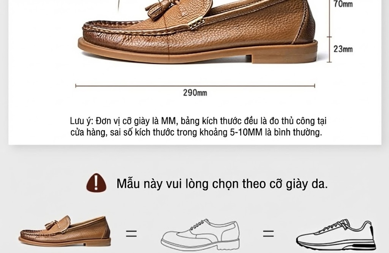 Giày Lười Nam Da Bò Mềm Mại Phong Cách Anh Quốc Chiều Cao Đế Khoảng 2cm Màu Nâu, Đen chi tiết 6