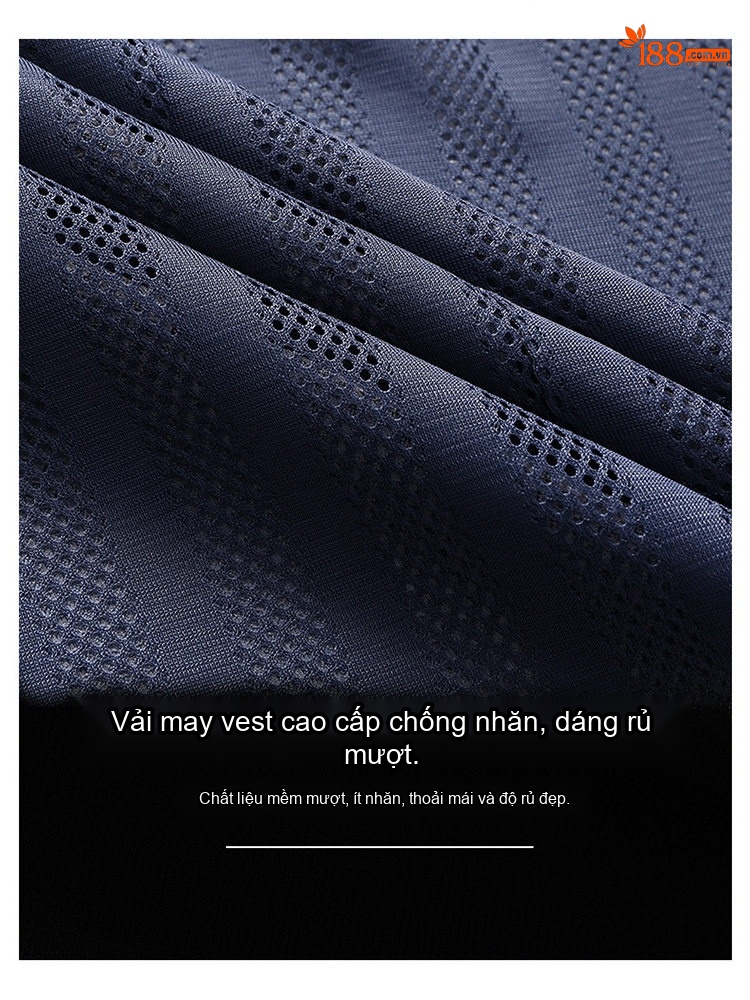 Áo Khoác Vest Nam Mỏng Nhẹ Dáng Ôm Vừa Vặn Không Cần Ủi Màu Xanh chi tiết 2
