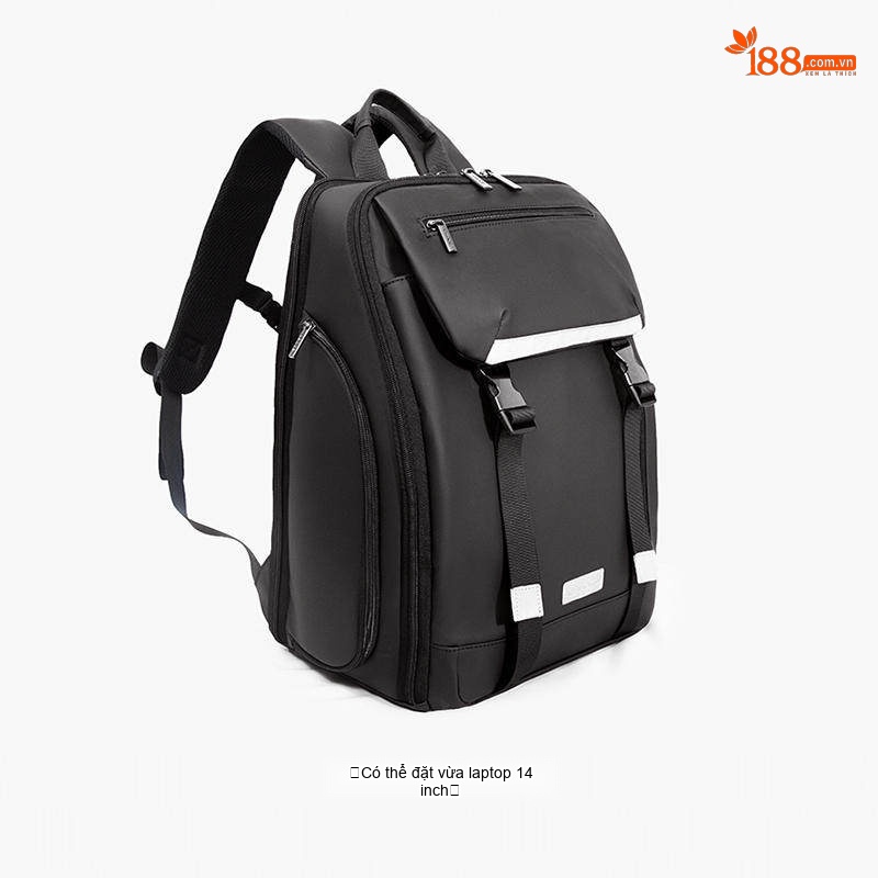 Balo Nam OSOCE Đựng Laptop 14 Inch Chống Nước Phong Cách Công Sở Màu Đen