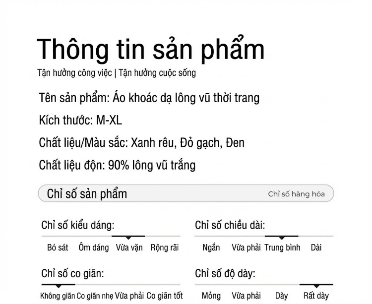Áo Khoác Dáng Dài Nữ Chất Liệu Lông Vũ Dáng Áo Vest Màu Đỏ, Đen, Nâu chi tiết 16