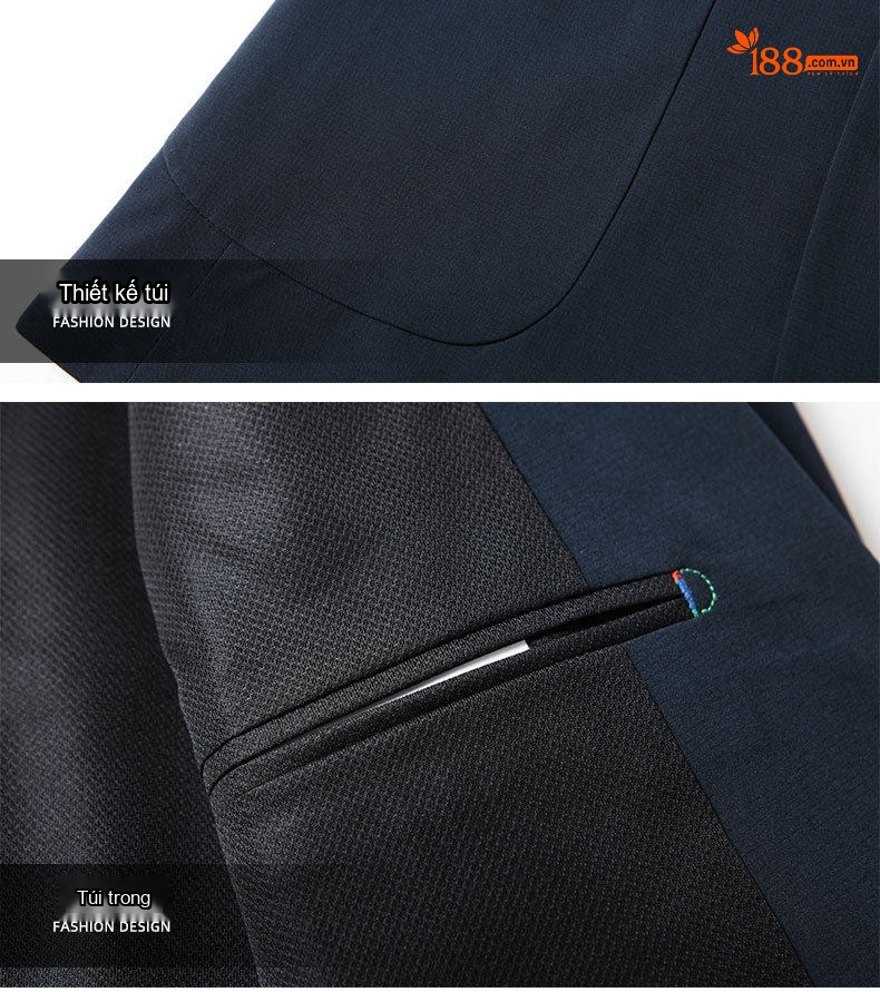 Áo Vest Nam Áo Khoác Blazer Nam Dáng Ôm Vừa Vặn Màu Đen, Xanh Navy chi tiết 13