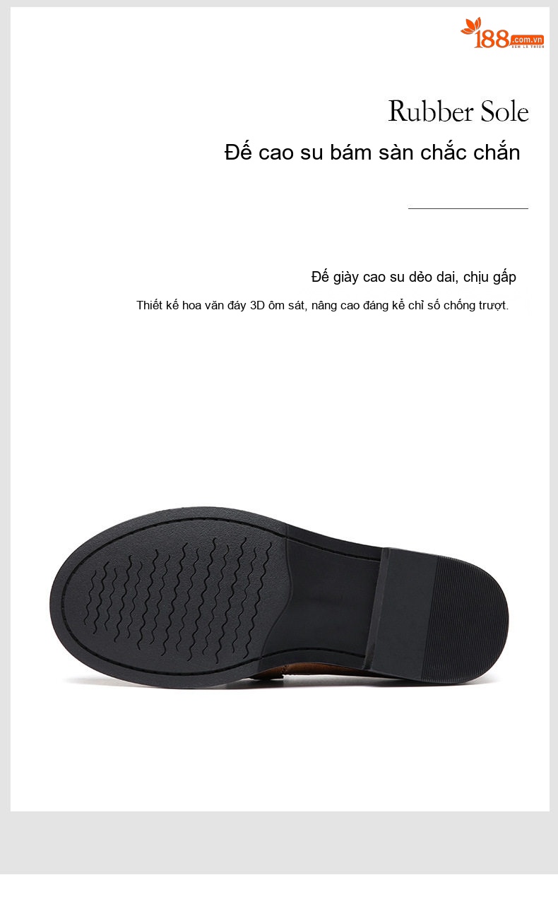 Giày Lười Nam Da Thật Đế Mềm Chiều Cao Đế Khoảng 2cm Màu Đen, Nâu chi tiết 15
