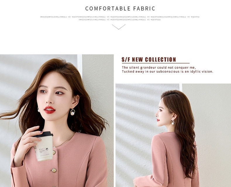 Set Bộ Vest Nữ Áo Blazer Tay Lỡ Chân Váy Bút Chì Công Sở Thanh Lịch Màu Hồng, Xanh, Xám chi tiết 17