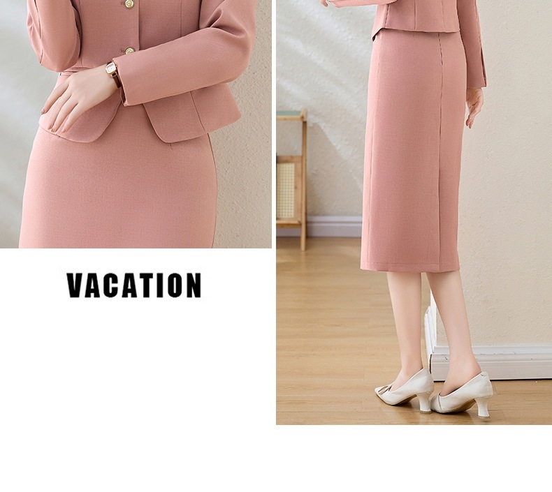 Set Bộ Vest Nữ Áo Blazer Tay Lỡ Chân Váy Bút Chì Công Sở Thanh Lịch Màu Hồng, Xanh, Xám chi tiết 18