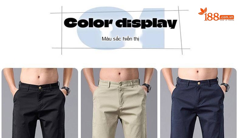 Quần Dài Cotton Nam Ống Suông Rộng Thoải Mái Màu Đen, Xám, Kem, Xanh Navy... chi tiết 11