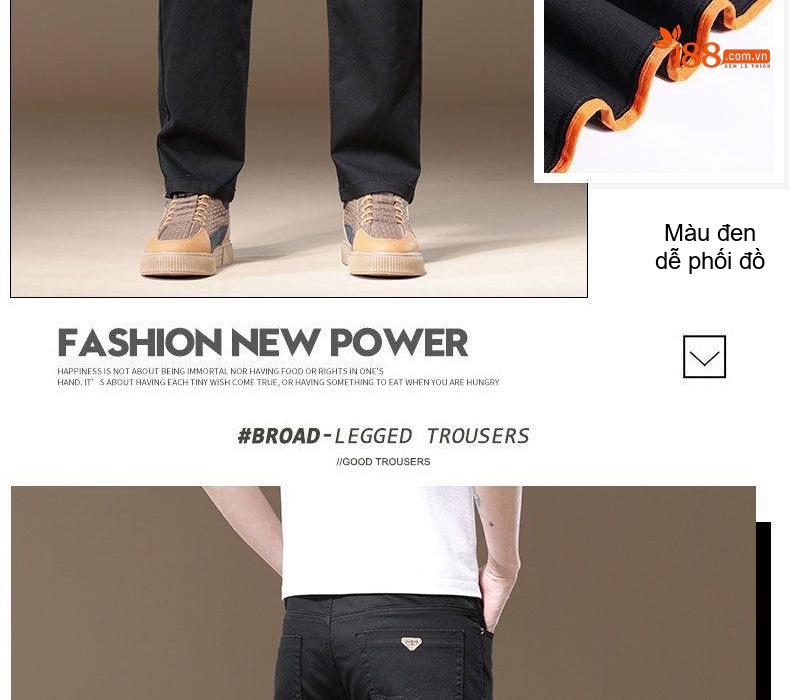 Quần Dài Nam Cotton Co Giãn 7 Màu Ống Đứng Thoải Mái chi tiết 23