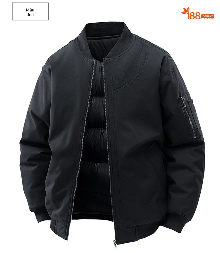 Áo Khoác Bông Nam Dày Dặn Cổ Bóng Chày Cotton Dáng Rộng Giữ Ấm Phong Cách Cặp Đôi Màu Kem, Nâu, Xanh, Đen... chi tiết 27