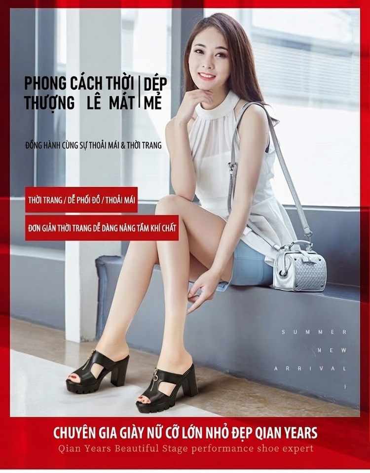 Dép Sục Nữ Hở Mũi Quai Ngang Da Bóng Chiều Cao Đế Khoảng 8cm Màu Đen, Trắng, Đỏ, Bạc... chi tiết 1