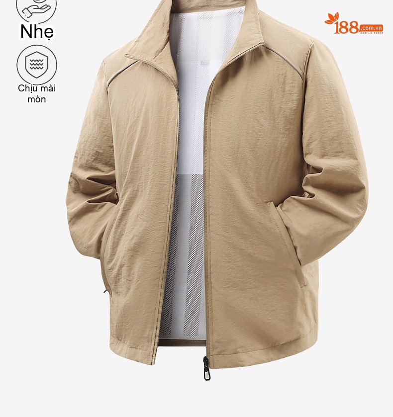 Áo khoác gió nam cổ trụ dáng ôm vừa vặn chi tiết 6