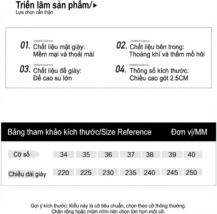 Giày Búp Bê Nữ Da Thật Phom Tiểu Thư Chiều Cao Đế Khoảng 2cm Màu Đen, Kem chi tiết 2