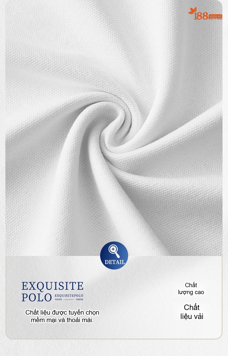 Áo Polo Nam Sợi Tơ Cotton Thời Trang Thanh Lịch Màu Trắng, Kem, Xanh, Đen chi tiết 32