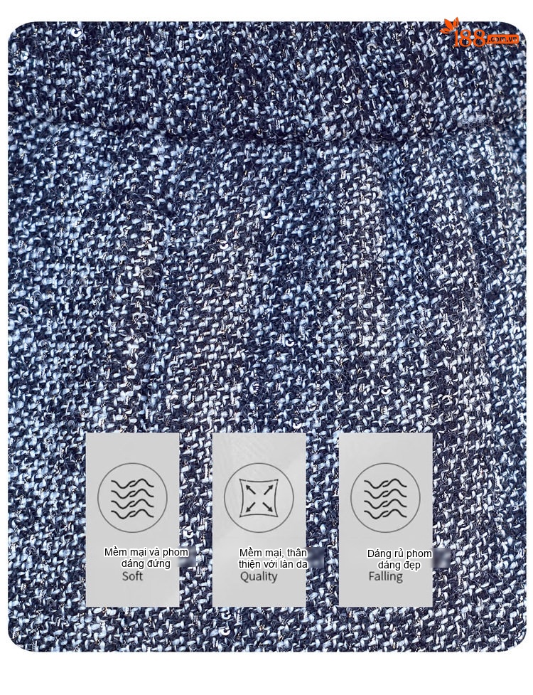 Set Áo Khoác Lửng Tay Lông và Chân Váy Tiểu Thư Dáng Ôm Chất Vải Tweed Màu Xám chi tiết 13