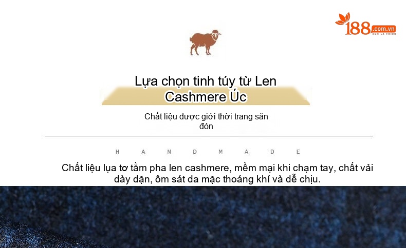 Áo Vest Nam Cashmere Lông Cừu, Lụa, Kẻ Ô Vuông Phong Cách Thu Đông Màu Xanh Navy chi tiết 7
