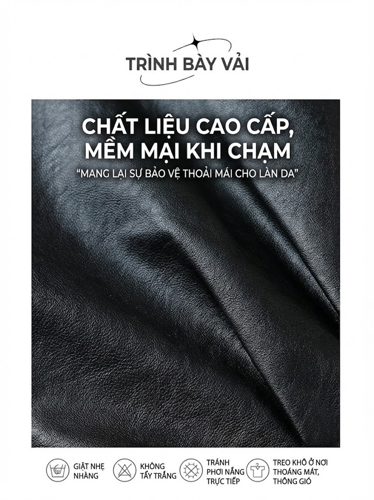 Áo Khoác Da Nữ Dáng Ngắn Phong Cách Moto Thời Trang Màu Đen, Nâu chi tiết 16