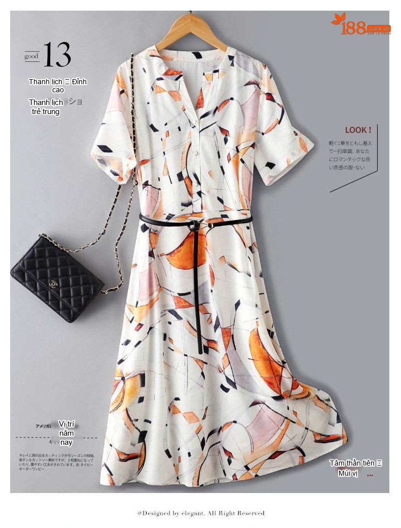 Váy Chiffon Nữ Tay Ngắn Dáng Áo Sơ Mi Dáng Dài Vừa Phong Cách Cao Cấp Màu Trắng Họa Tiết chi tiết 8