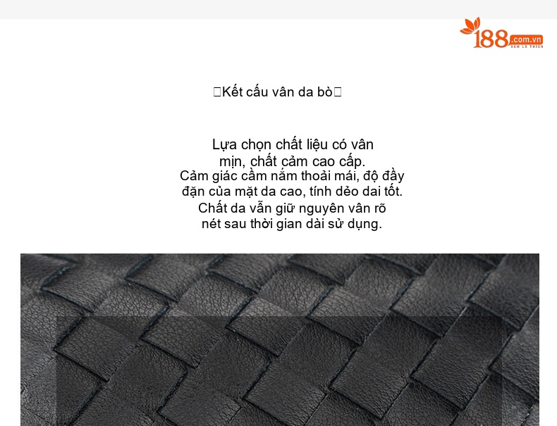 Túi Xách Nữ Da Bò Đan Họa Tiết Trám Cỡ Nhỏ Đeo Vai, Đeo Chéo Màu Nâu, Trắng chi tiết 7