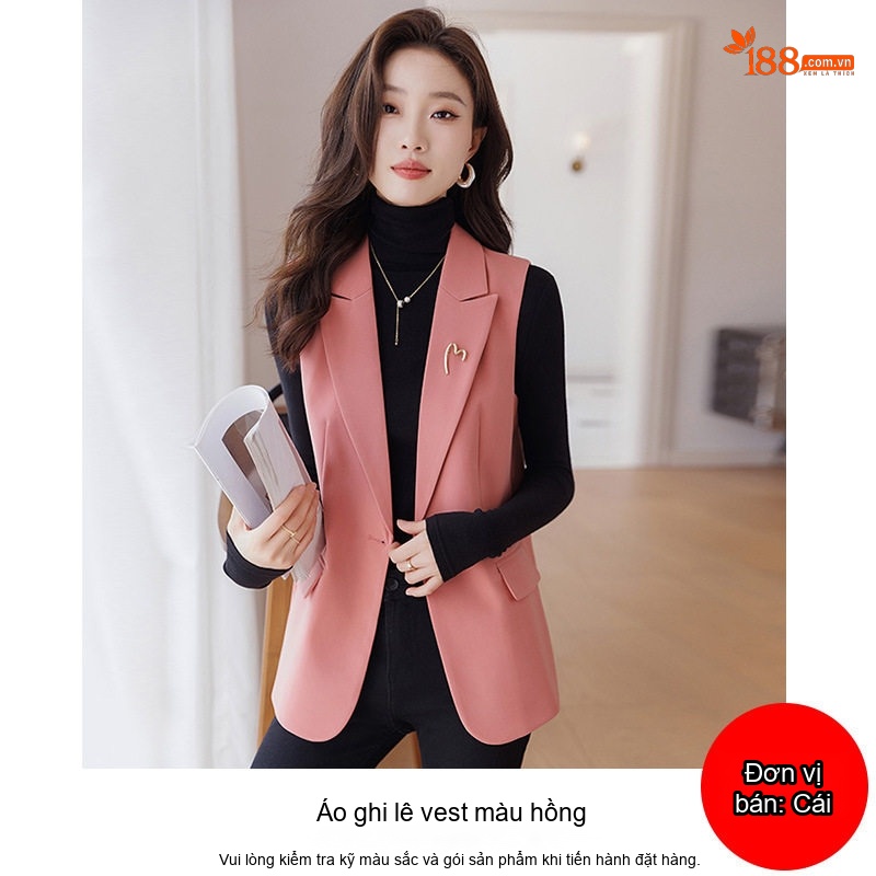 Áo Gile Vest Nữ Công Sở Màu Be, Hồng, Đen