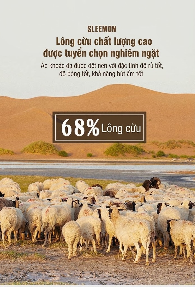Áo Vest Nam Hai Khuy Một Hàng Khuy Vải Nỉ Lông Cừu Màu Đen, Xám, Nâu chi tiết 2
