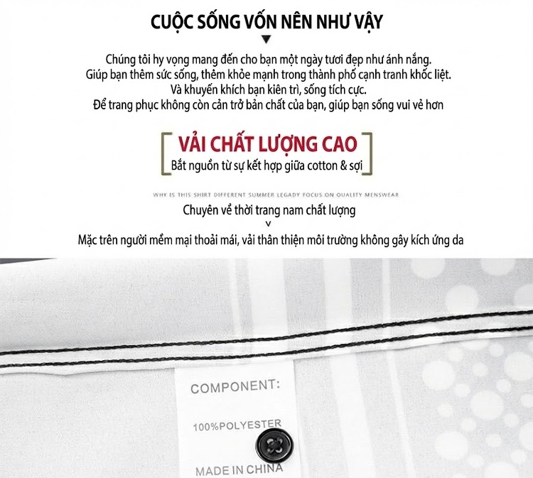 Áo Sơ Mi Nam Tay Dài Họa Tiết Kỹ Thuật Số Chống Nhăn Màu Đen, Trắng chi tiết 3