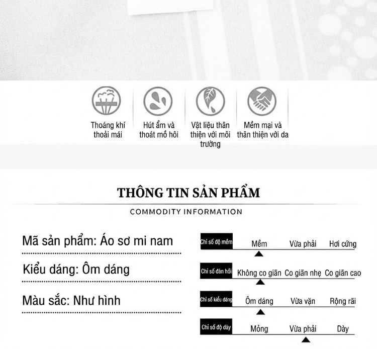 Áo Sơ Mi Nam Tay Dài Họa Tiết Kỹ Thuật Số Chống Nhăn Màu Đen, Trắng chi tiết 4