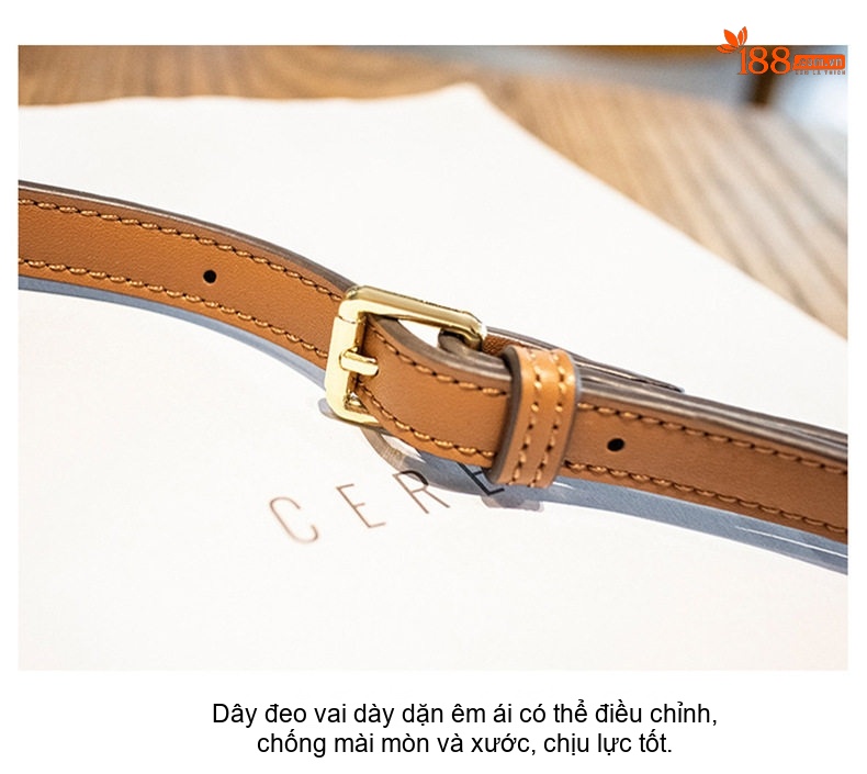 Túi Đeo Chéo/Xách Tay Nữ Hình Thùng Nước In Họa Tiết Thời Trang Màu Nâu chi tiết 25