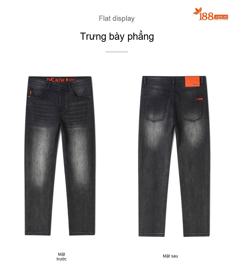 Quần Jean Nam Ống Đứng Lụa Lyocell Gai Dáng Suông Dài 9 Tấc Màu Xanh Lam, Đen chi tiết 27