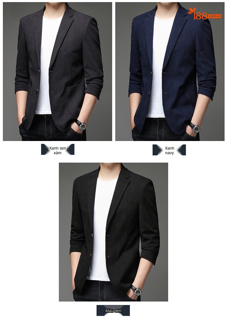 Áo Vest Nam Họa Tiết Waffle Phong Cách Lịch Lãm Màu Xanh Navy, Xám, Xanh Rêu, Nâu chi tiết 10