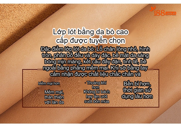 Giày Lười Nam Da Bò Thoáng Khí Chiều Cao Đế Khoảng 3cm Màu Đen, Nâu chi tiết 6