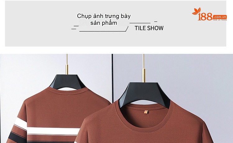 Áo Thun Nam Cotton Sọc Ngắn Tay Cổ Tròn Form Rộng Màu Đen, Nâu, Trắng chi tiết 11