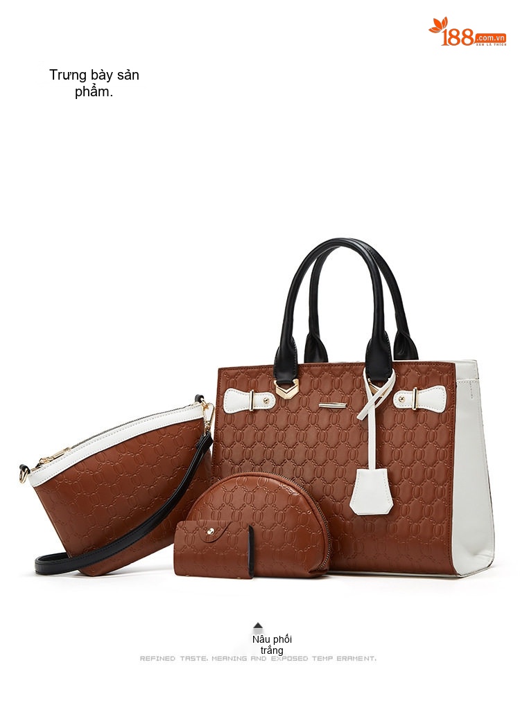 Bộ Túi Xách Tay, Túi Đeo Vai, Túi Clutch và Ví Nữ Da Bóng chi tiết 6