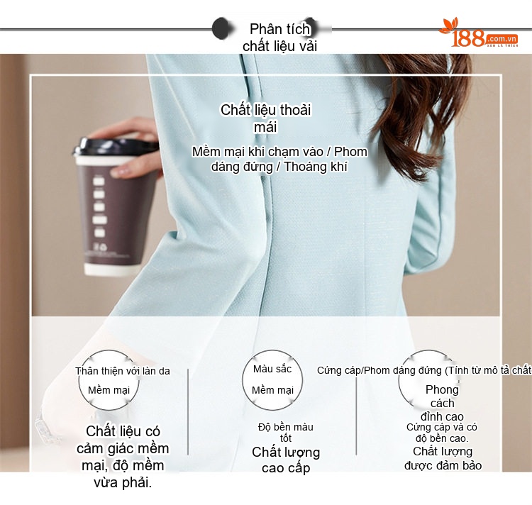 Áo Khoác Blazer Nữ Tay Lỡ Phong Cách Hàn Quốc Màu Xanh Nhạt, Vàng, Đen chi tiết 7