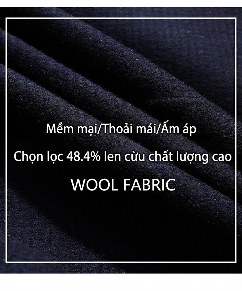 Áo Khoác Nam Hai Mặt Nỉ Lông Cừu Cổ Bẻ Dáng Bomber Màu Xanh Navy chi tiết 26