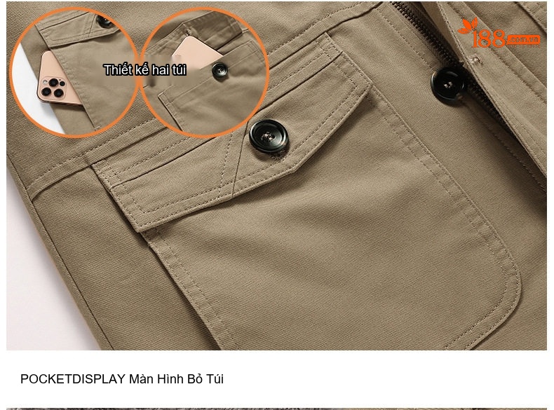 Áo Khoác Nam Cotton Dáng Dài Lót Lông Dày Dặn Có Mũ Trùm Đầu Màu Be, Đen, Xanh Lá, Nâu chi tiết 19