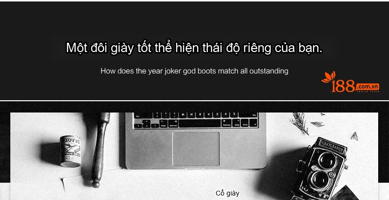 Giày Boot Nam Cổ Lửng Da Bóng Buộc Dây Chiều Cao Đế Khoảng 4cm Màu Đen chi tiết 7