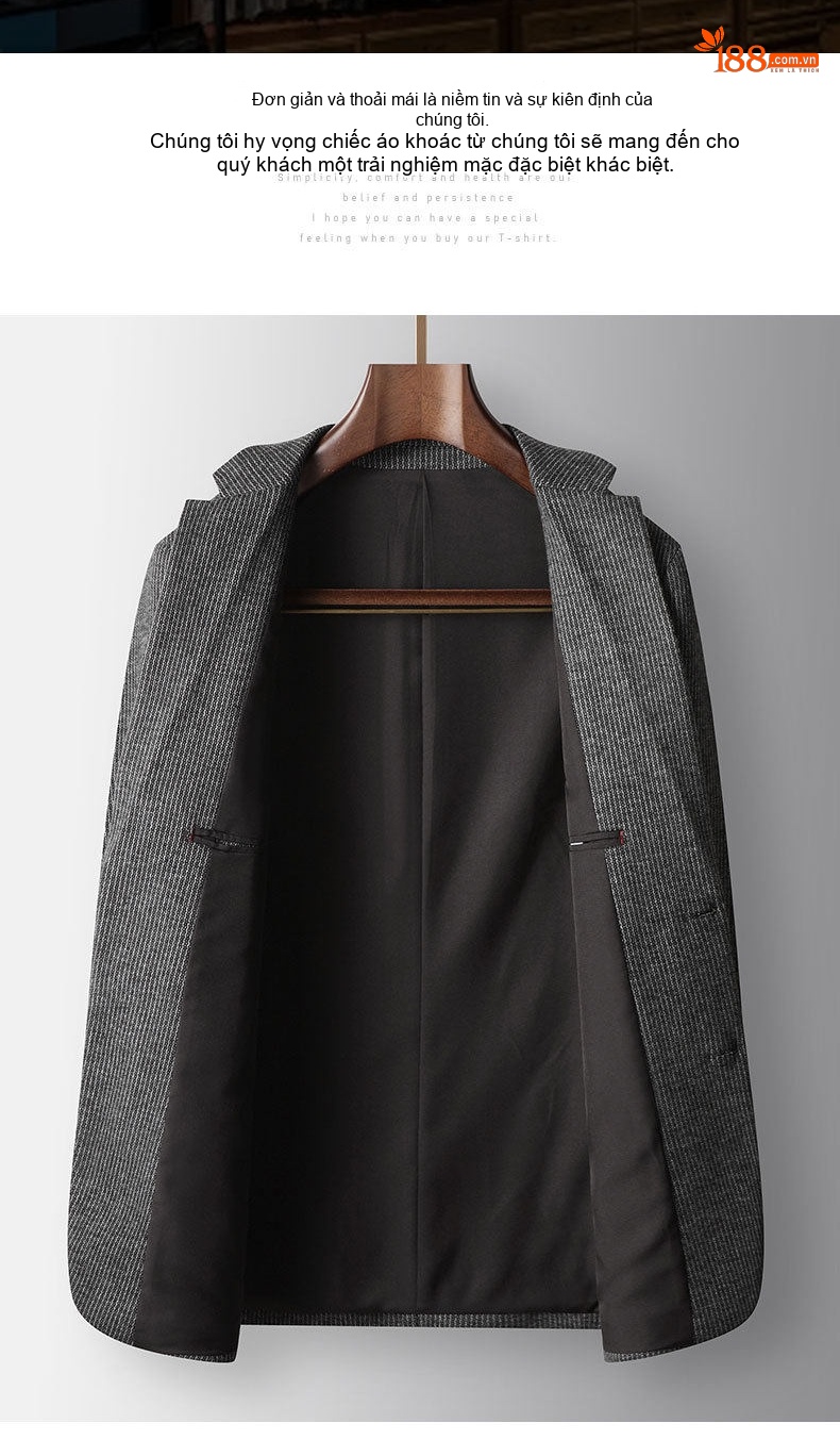 Áo Vest Nam Wool Thanh Lịch, Sang Trọng Màu Xám chi tiết 4