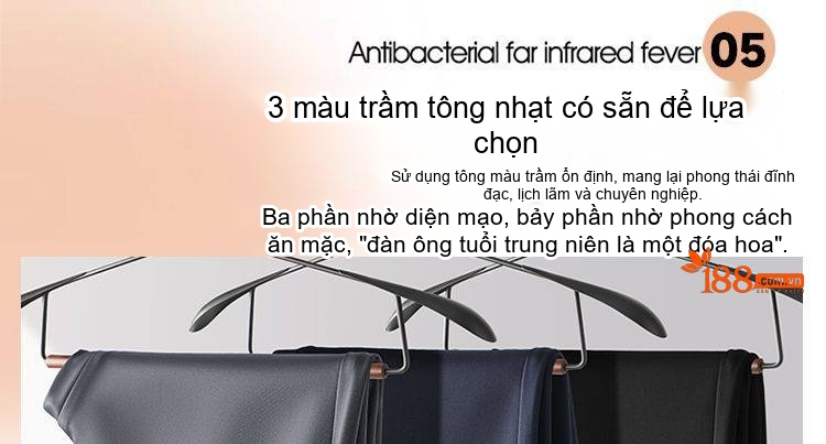 Quần Tây Nam Lông Cừu Dáng Suông Rộng Thoải Mái Chống Nhăn Màu Đen, Xanh Navy, Xám chi tiết 18
