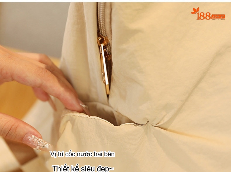 Balo Nữ Đeo Vai Hai Dây Mềm Mại Chống Sốc Thoải Mái Size Vừa Bền Bỉ Màu Be chi tiết 16