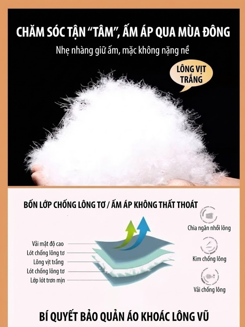 Áo Khoác Phao Nữ Ngắn Tay Dáng Nhỏ Gọn Trẻ Trung Ấm Áp Màu Đỏ Rượu Vang, Đen chi tiết 7