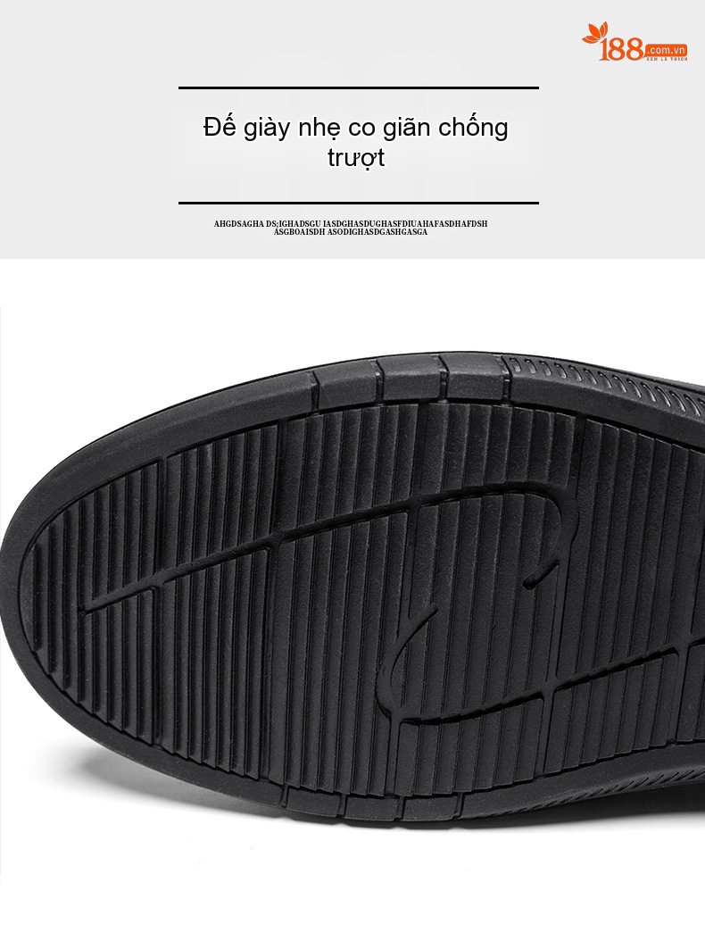 Giày Lười Nam Da Thật Thoáng Khí Chiều Cao Đế Khoảng 3cm Màu Đen, Nâu chi tiết 12