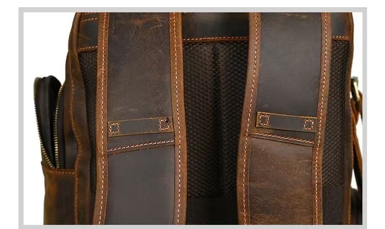 Balo Da Thật Mad Horse 15.6 Inch Dung Tích Lớn Phong Cách Retro Màu Nâu, Đen chi tiết 16