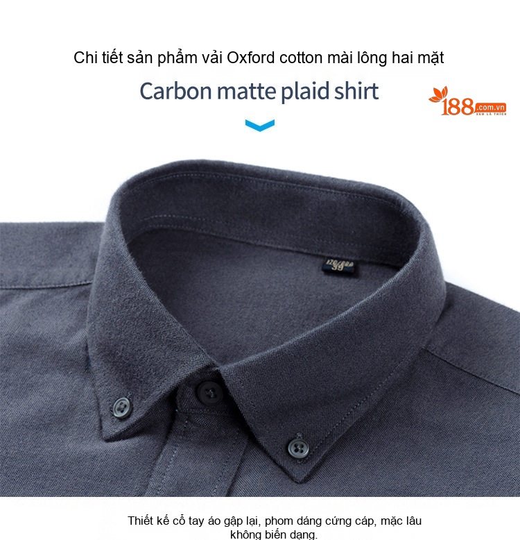 Áo Sơ Mi Tay Dài Nam Cotton Oxford Dáng Ôm Màu Trắng, Xanh Dương, Xám, Xanh Lá... chi tiết 35