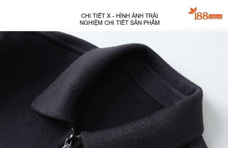 Áo Khoác Nam Hai Mặt Lông Cừu Dáng Ngắn Khóa Kéo Màu Be, Đen chi tiết 16