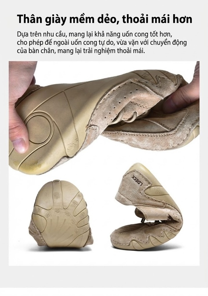 Giày Thấp Cổ Nam Da Mờ Kiểu Martin Chiều Cao Đế Khoảng 2cm Màu Kem, Xám, Đen chi tiết 15