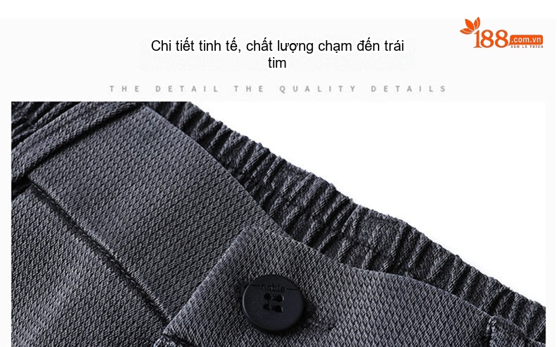 Quần Jean Ống Suông Nam Lyocell Dáng Rộng Thoải Mái Màu Xám, Nâu, Xanh Dương, Đen chi tiết 7