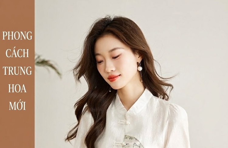 Áo Sơ Mi Nữ Cổ Tàu Thêu Hoa Phong Cách Trung Hoa chi tiết 1