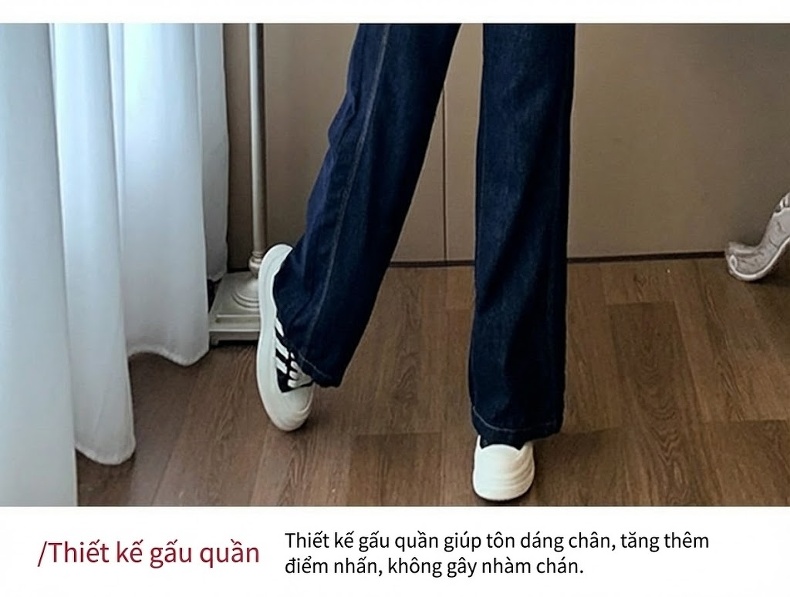 Bộ Quần Áo Thể Thao Nữ Áo Khoác Dáng Lửng Quần Ống Rộng Phong Cách Hàn Quốc Màu Xanh Navy chi tiết 12